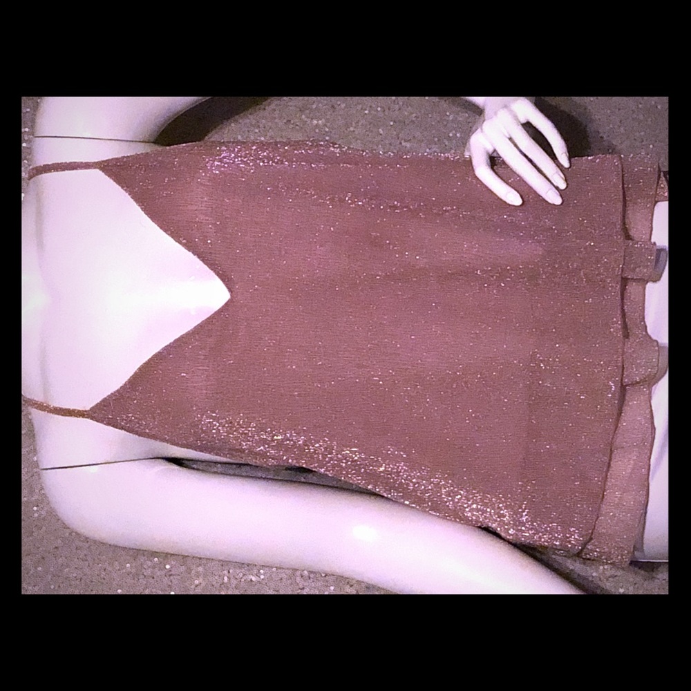 Blush metallic  (rose gold) V- cut Blouse